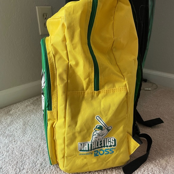 Oakland A's Harvey The Rabbit Backpack Yellow & Green Bag MLB Baseball - Picture 4 of 4